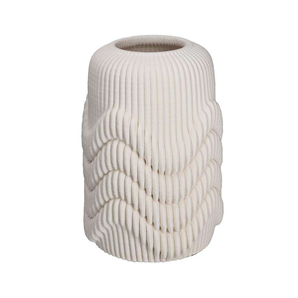 RITUALI DOMESTICI - Lino Vaso Deco Bianco M Realizzato In Stampa 3D In Porcellana 20X29,5H