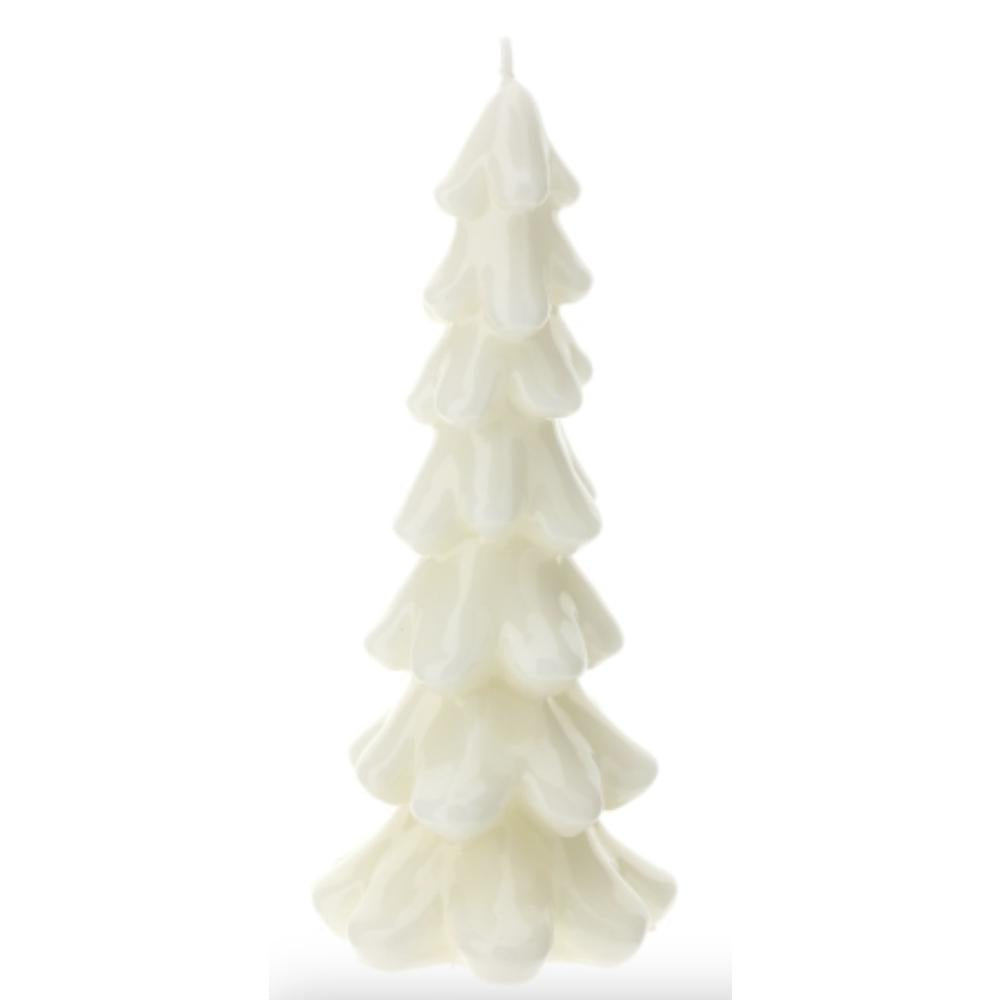 HERVIT - Candela Albero Bianco Lacc.Dia.11Xh24Cm