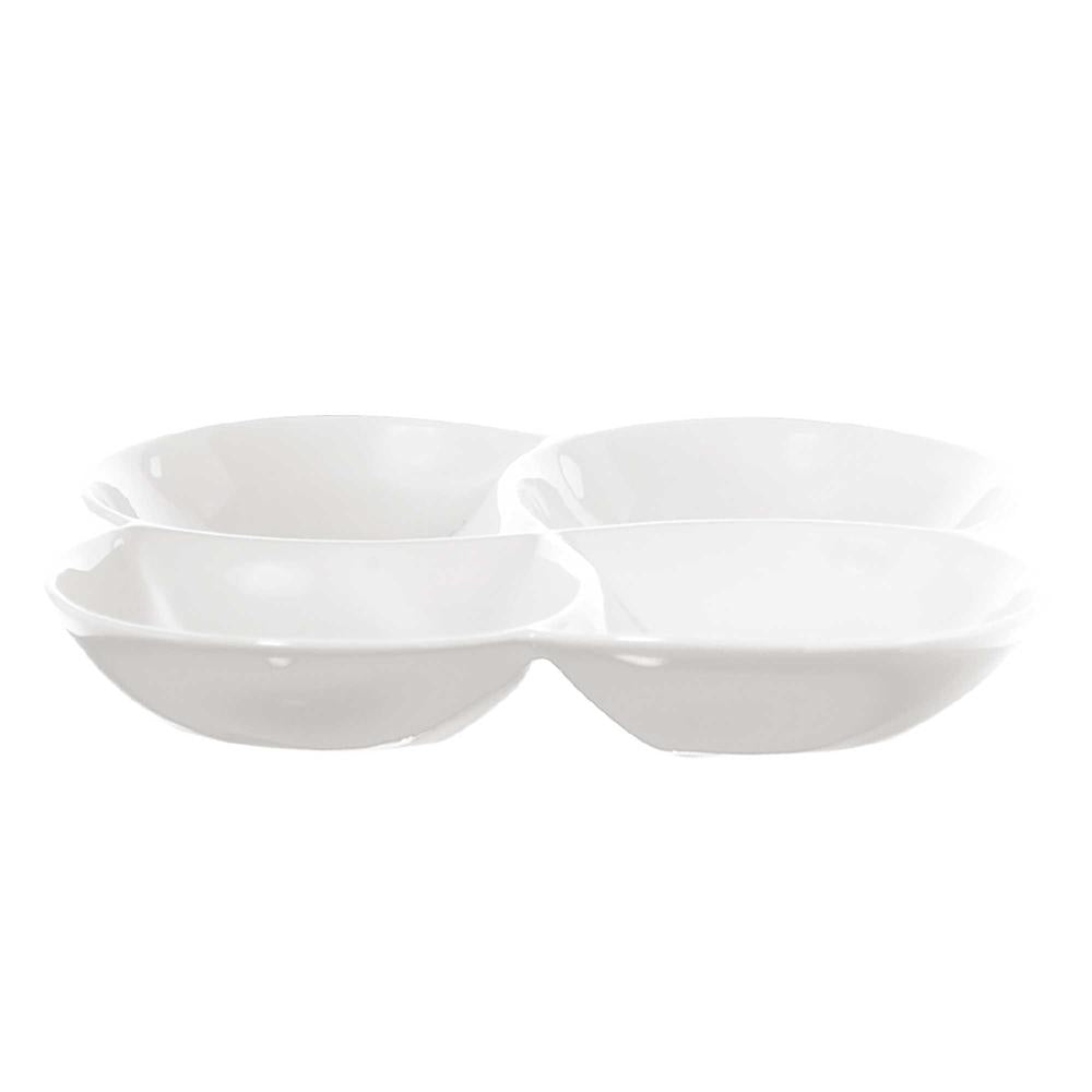 PORCELANA BLANCA - Plato Antipasto Convivio 4 Compartimentos 26cm