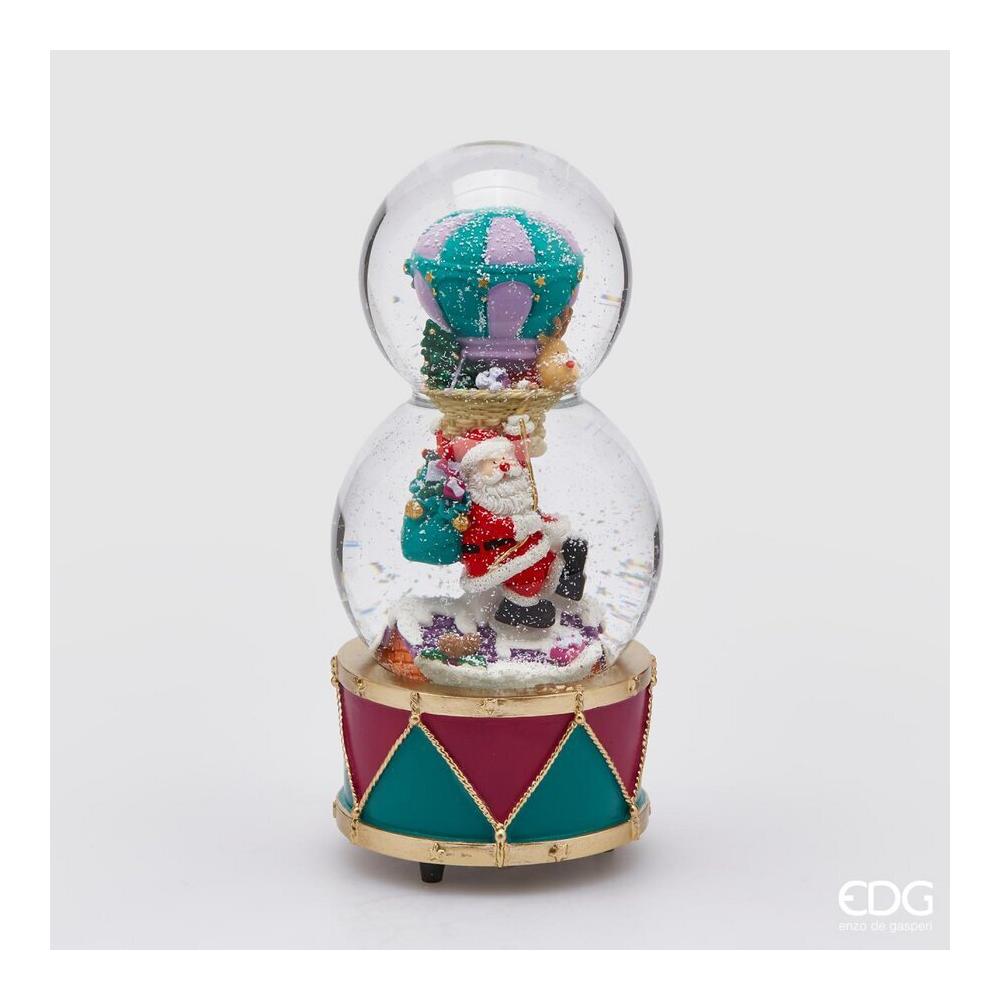 EDG - Sferacqua Santa Hot Air Balloon Music Box H22 D10 Cm