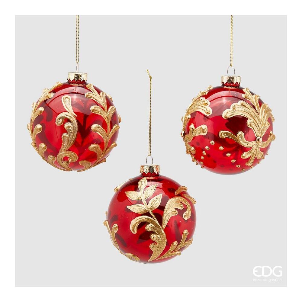 EDG - Bola de cristal decorativa oro rojo D 10 cm