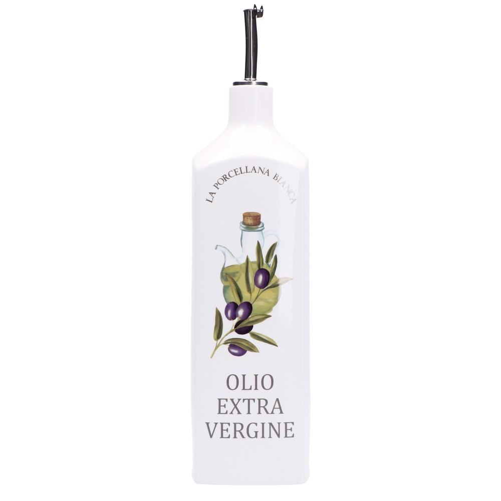 PORCELLANA BIANCA - Conserva Oliera Deco Quadrata 1 L