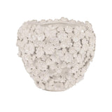 HOME RITUALS - Fiorinfiorello White Stoneware Cachepot With Embossed Flowers 24X24X20H