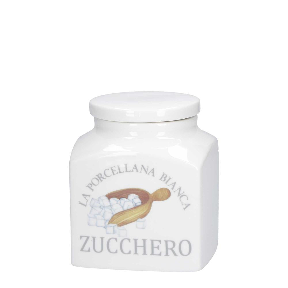 PORCELLANA BIANCA - Conserva Barattolo Deco Zucchero 1,1 L