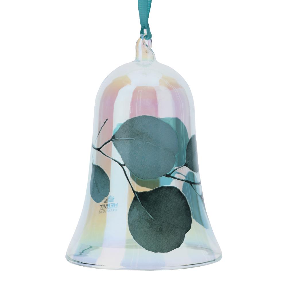 HERVIT - Blue Botanic Glass Bell Dia.8Xh12Cm