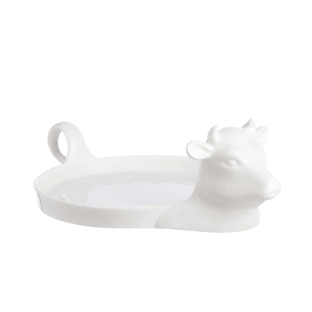 WHITE PORCELAIN - Farmhouse - Cow Cheese Tray 16cm