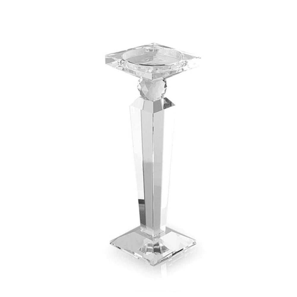 HERVIT - Portavelas de cristal Obelisco Alt. 41 cm
