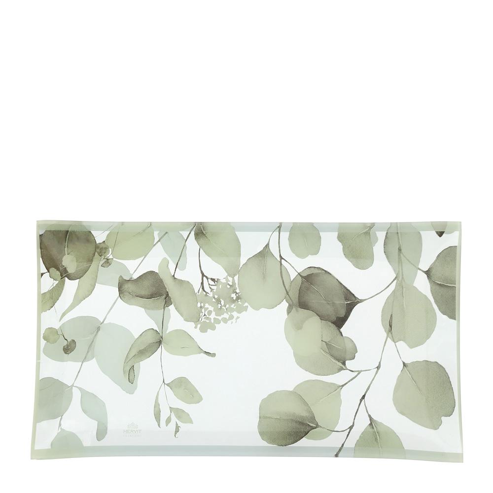 HERVIT - Piatto Vetro Botanic Giallo 20X37Cm