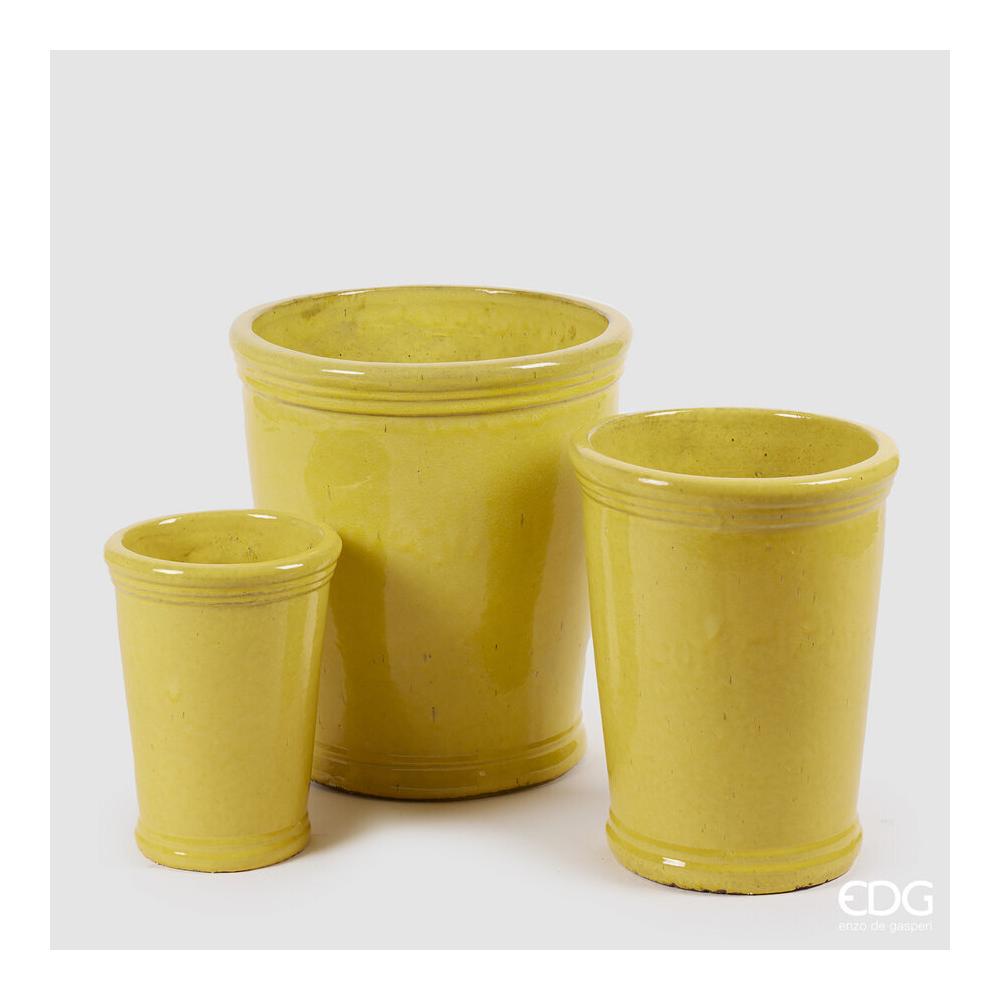 EDG - Yellow Glaze Flared Vase H.32 D.25 [Small]