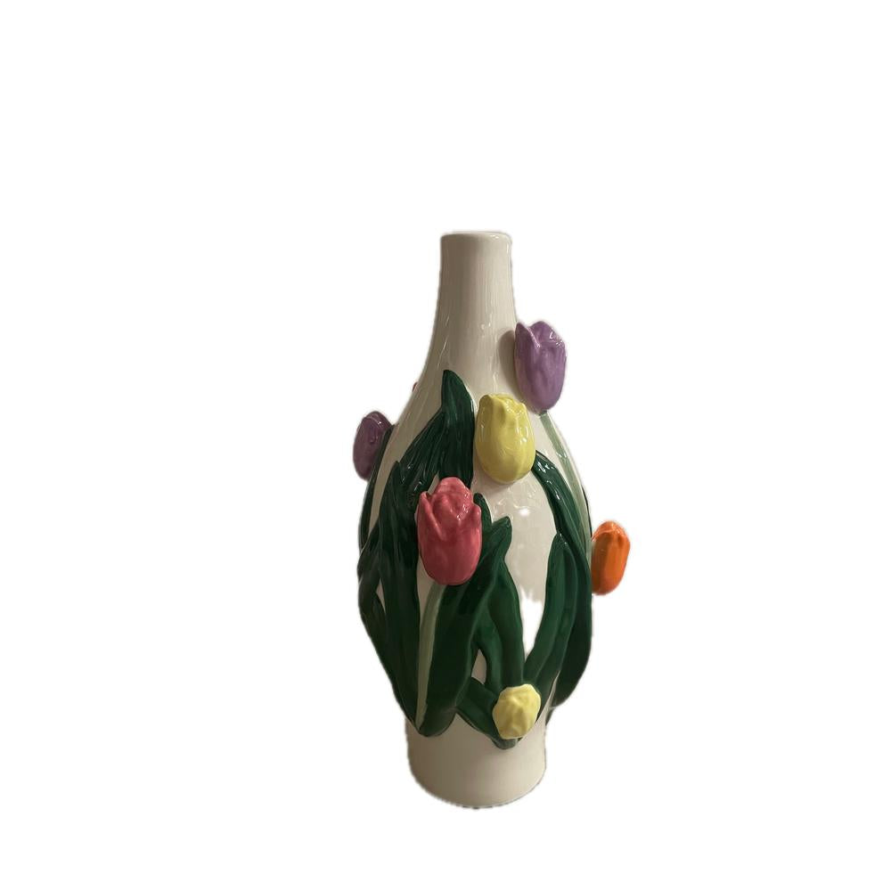 EDG - Vaso Tulip Goccia In Ceramica Dipinto A Mano 30X15 Cm