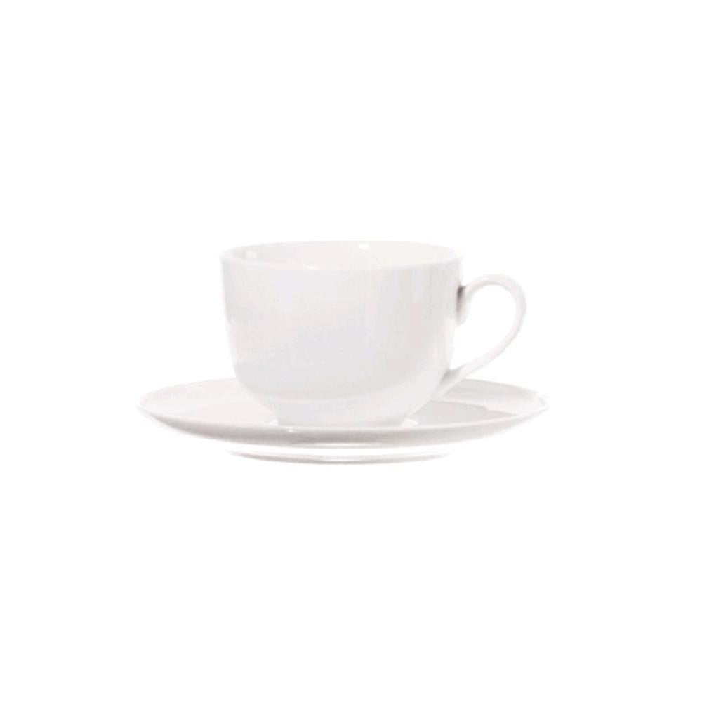 WHITE PORCELAIN - Corte Tea Cup With Saucer 200 Cc x 6 Pcs