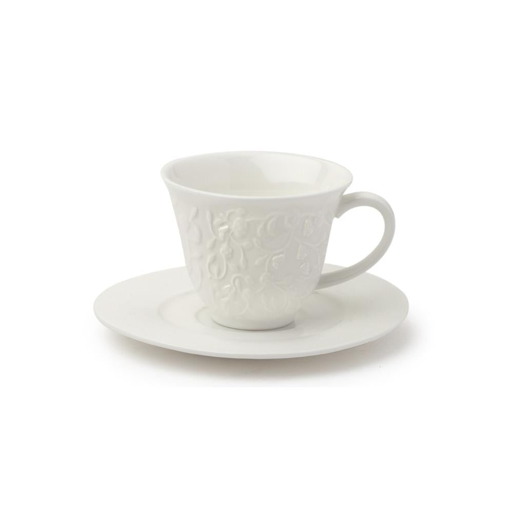 HERVIT - Juego de 2 tazas de café de porcelana 9X5,5 cm