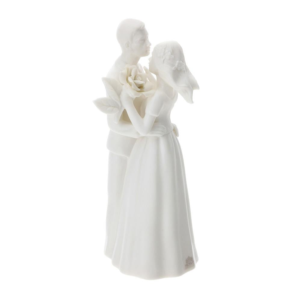 HERVIT - White Porcelain Wedding Couple 22cm LED Light