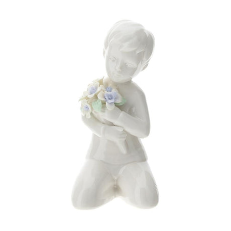 HERVIT - Kneeling Child in White Porcelain 13cm