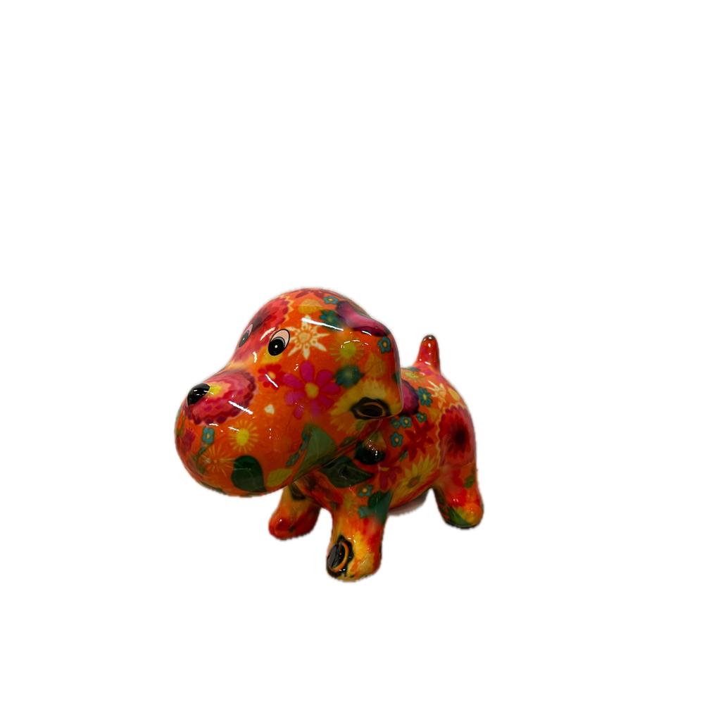 POMME PIDOU - Money Box Dog "Bruno" In Ceramica 11X13 Cm [Arancio]