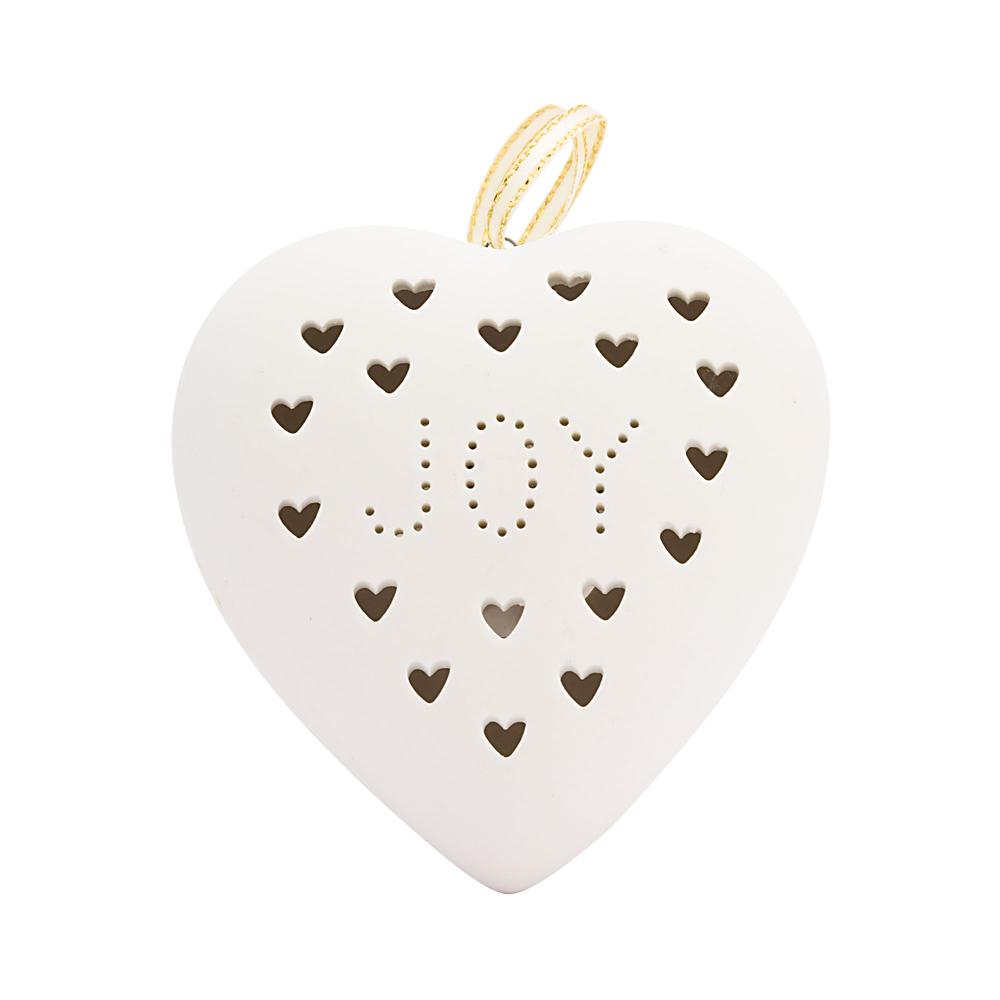 DOMESTIC RITUALS - Joy Led Heartbeater En Porcelana Con Pila Incluida 8.5X8.5X3.5