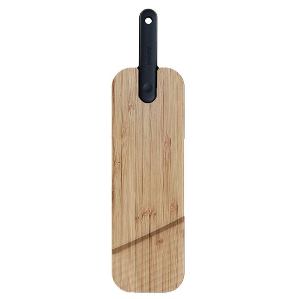 TREBONN - Juego de cuchillos japoneses para salami de acero inoxidable y tabla de cortar de bambú