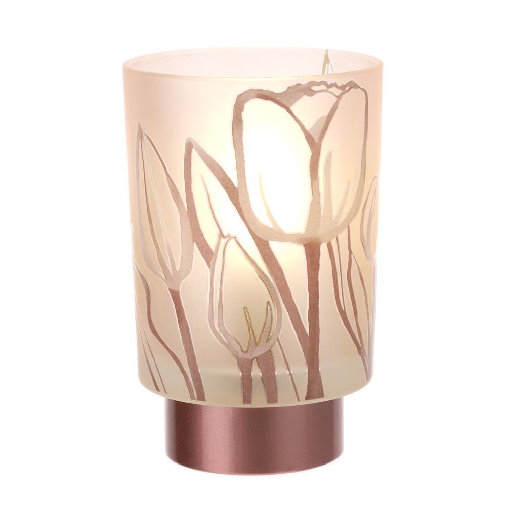 HERVIT - Pink Tulip Glass Lamp Dia.10X16Cm