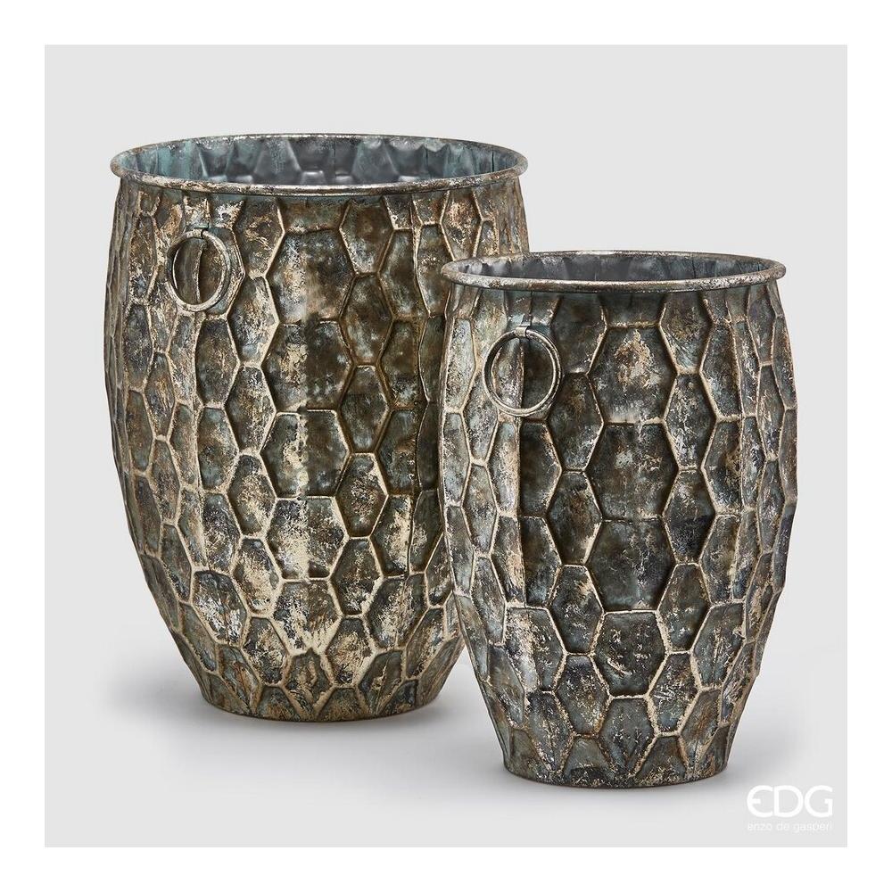EDG - Hexagonal Rounded Metal Vase H48+53 [Large]