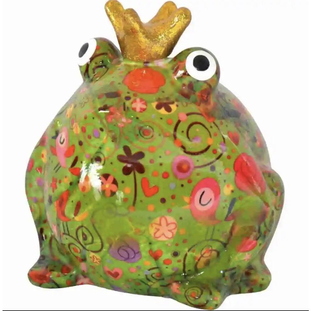 POMME PIDOU - Moneybox King Frog Freddy Small 17X14 Cm [Verde]
