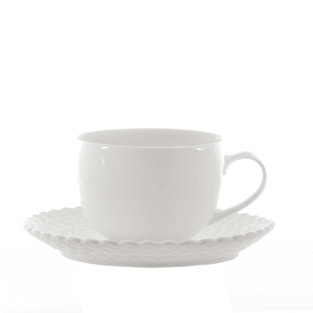 WHITE PORCELAIN - Momenti Tea Cup + Saucer Cc 200