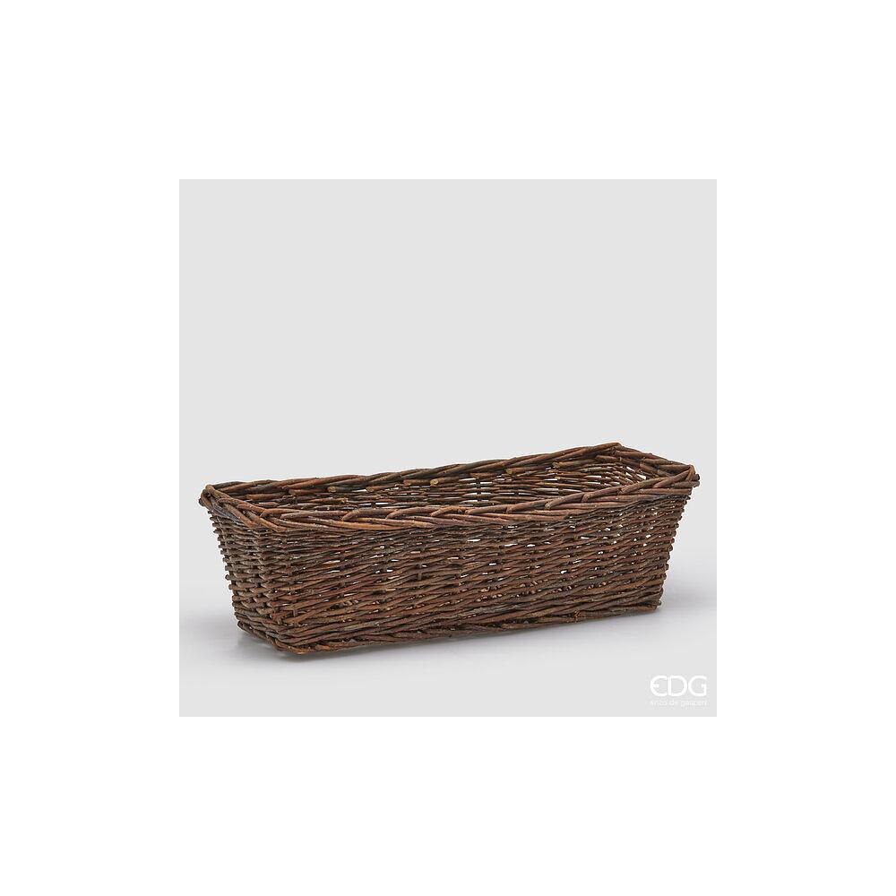 EDG - Rectangular Willow Basket H.15 L.54 L.22