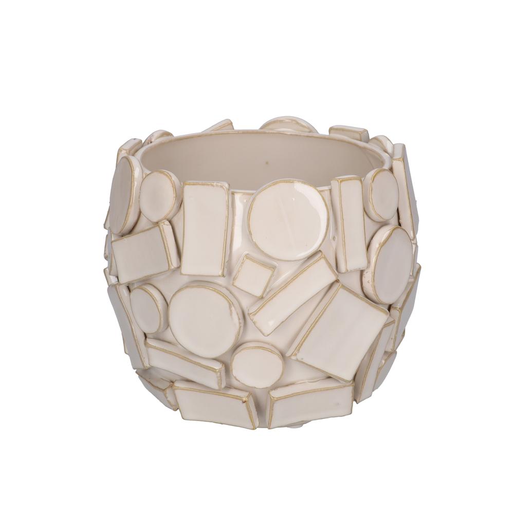 RITUALI DOMESTICI - Scomposto Vaso In Stoneware Bianco 16,5X13,5H